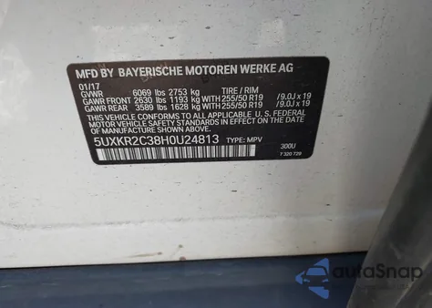 2017 BMW X5 Sdrive35I from USA, damaged, VIN 5UXKR2C38H0U24813